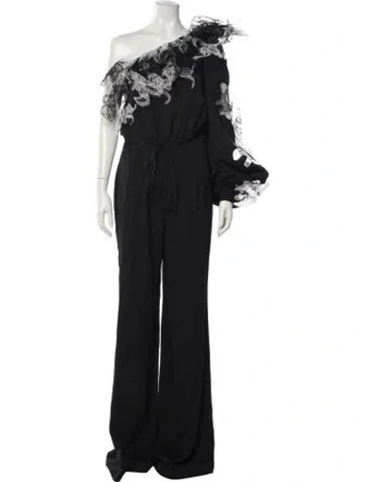 Pre-owned Elie Saab Patterned One-shoulder Jumpsuit W/ Tags In Multi