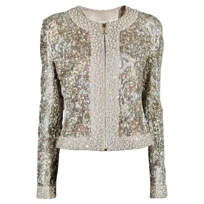 Pre-owned Elie Saab Pink Beaded Cropped Jacket