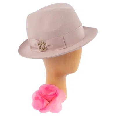 Pre-owned Elie Saab Pink Fedora Hat