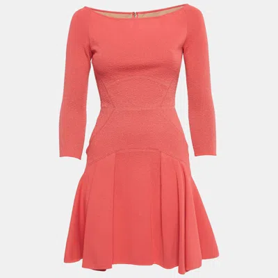 Elie Saab Pink Textured Lurex Knit Mini Dress