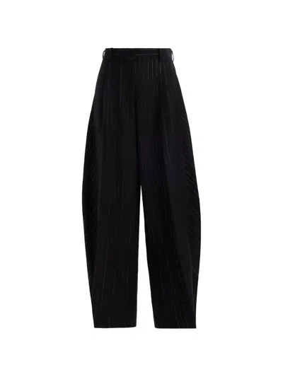 Elie Saab Pinstripe-pattern Balloon Trousers In Blue
