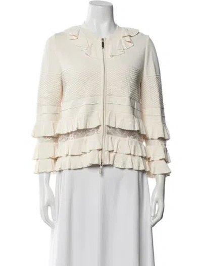 Pre-owned Elie Saab Plaid Print Evening Jacket In Neutral