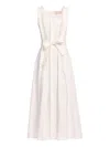 Elie Saab Pleated Ruffle Midi Dress In White