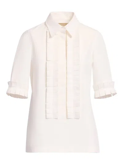 Elie Saab Pleated Shirt In Neutral