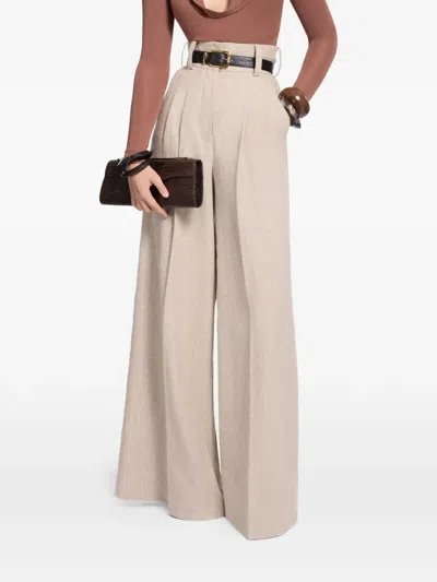 Elie Saab Pleated Trousers In Neutral