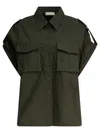 Elie Saab Oversized Poplin Shirt In Green
