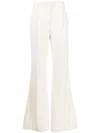 Elie Saab High-rise Pintuck Flared Cady Pants In White