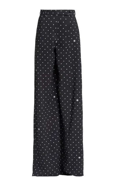 Elie Saab Printed Cady Pants In Black