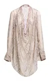 Elie Saab Printed Chiffon Blouse In Neutral