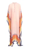 Elie Saab Printed Chiffon Kaftan In Multi