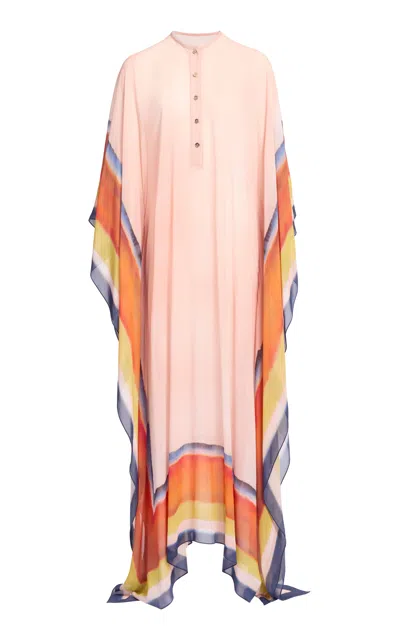 Elie Saab Printed Chiffon Kaftan In Multi