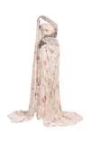 Elie Saab Printed Chiffon Long Dress In Multi