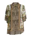 Elie Saab Printed Chiffon Shirt Foulard36 Silk In Brown