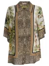 Elie Saab Printed Chiffon Shirt Foulard36 Silk In Brown