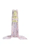 Elie Saab Printed Chiffon Short Dress In Multi