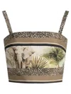 Elie Saab Printed Cotton Crop Top Foulard38 Printed Cotton
