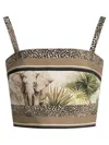 Elie Saab Printed Cotton Crop Top Foulard38 Printed Cotton