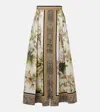 Elie Saab Printed Cotton Maxi Skirt