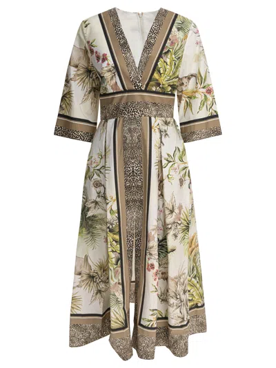 ELIE SAAB ELIE SAAB PRINTED COTTON MIDI DRESS FOULARD40 PRINTED COTTON