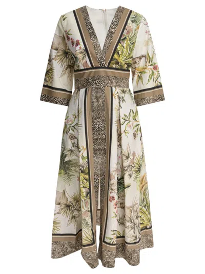 ELIE SAAB ELIE SAAB PRINTED COTTON MIDI DRESS FOULARD40 PRINTED COTTON