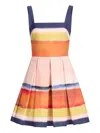 Elie Saab Printed Cotton Mini Dress In Blue