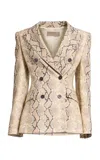 Elie Saab Printed Drill Jacket In Neutral