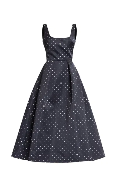 Elie Saab Printed Duchesse Midi Dress In Multi