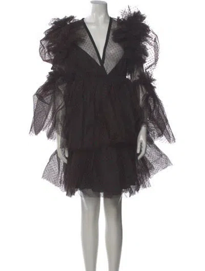 Pre-owned Elie Saab Printed Knee-length Dress In Black