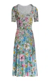 Elie Saab Printed Knit Midi Dress