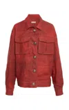 Elie Saab Printed Linen Jacket