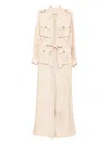 Elie Saab Printed Linen Jumpsuit In Pink