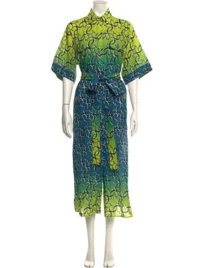 Pre-owned Elie Saab Printed Long Dress In Multi