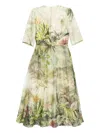 Elie Saab Printed Midi Dress In Green
