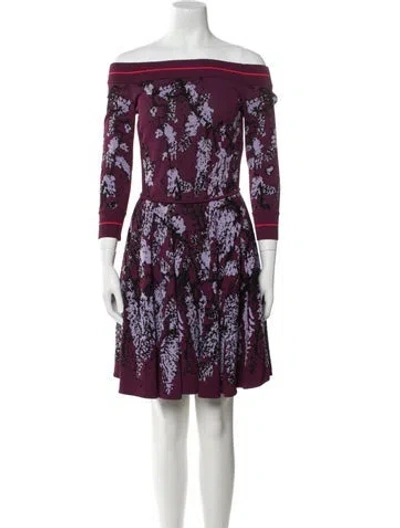 Pre-owned Elie Saab Printed Mini Dress In Purple