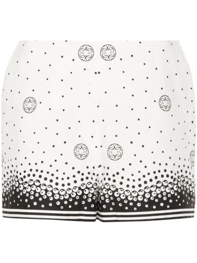 Elie Saab Printed Shorts In White