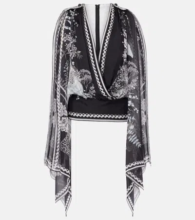 Elie Saab Printed Silk Chiffon Blouse In Multicoloured