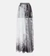 Elie Saab Printed Silk Chiffon Maxi Skirt In Multicoloured