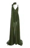 ELIE SAAB PRINTED SILK MAXI DRESS