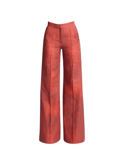 Elie Saab Printed Trousers In Red