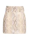 Elie Saab Python-print Belted Mini Skirt In Neutral