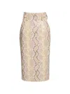Elie Saab Python-print Belt-loops Midi Skirt In Multi