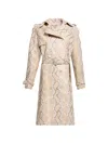 Elie Saab Python-print Double-breasted Coat In Neutral