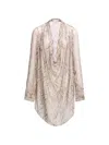 Elie Saab Python-print Draped Blouse In Blue