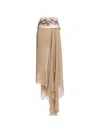 Elie Saab Python-print Draped Maxi Skirt In White