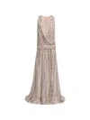 Elie Saab Python-print Silk Maxi Dress In Neutral