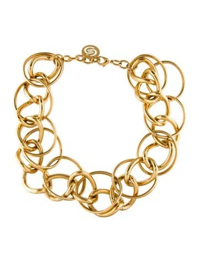 Pre-owned Elie Saab Ring Collar Necklace, 20" In Multi