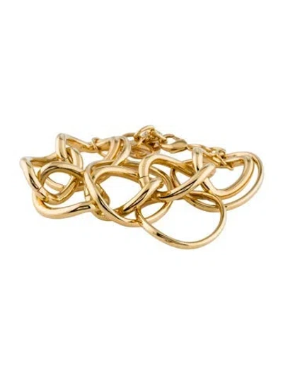 Pre-owned Elie Saab Ring Link Bracelet, 6.75" In Multi