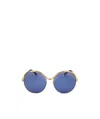 Elie Saab Round Frame Sunglasses In Blue