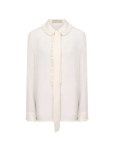 Elie Saab Ruffled Shirt In Neutral