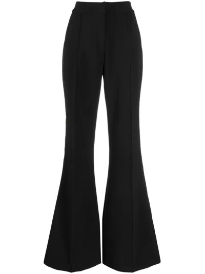 Elie Saab Satin-embellished Flared Trousers In Black